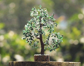 Handmade Green Aventurine Gemstone Tree – Crystal Bonsai for Luck, Prosperity & Chakra Healing Décor