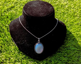 Natural opalite pendant, opalite necklace, natural opalite crystal jewelry, October birthstone necklace, natural opalite pendant, gift