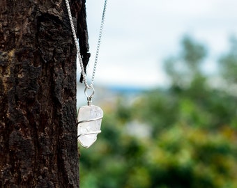 Wire Wrapped Clear Quartz Point Pendant