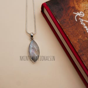 Rainbow Moonstone Pendant 925 Sterling Silver Pendant Rainbow Moonstone Gemstone Pendant Handmade Silver Moonstone Jewelry Gift For Her