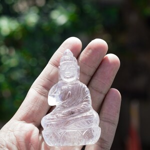 Hand carved Small Buddha 3 Inches , Clear Quartz Buddha Carving , Buddha Carving , Meditation