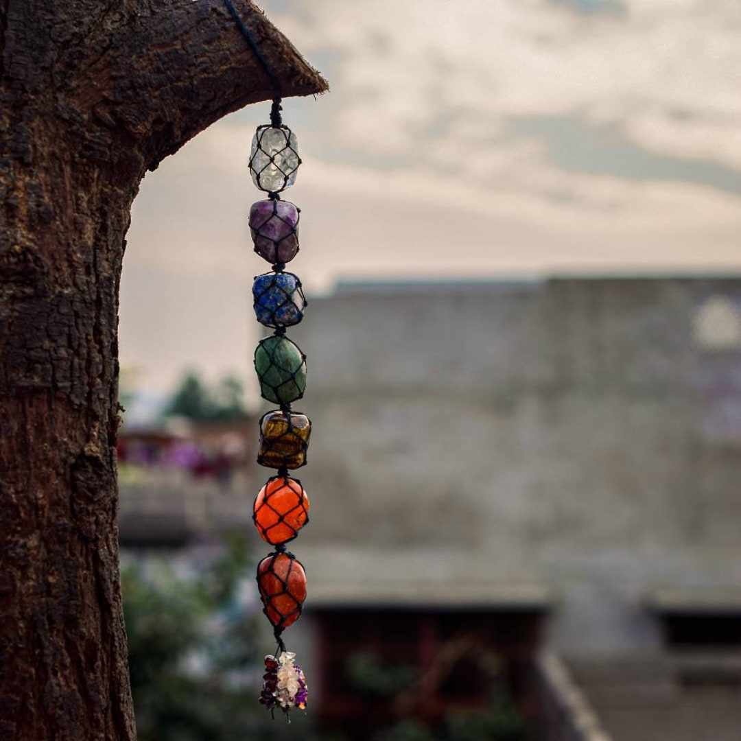 Seven Chakra Car Hanging Stones Seven Chakra Stones Car Hangings
