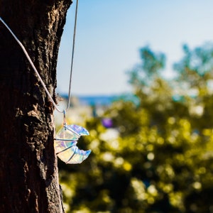 Moon Angel Aura Quartz Necklace, moon necklace Angel Aura quartz necklace Aura crystal necklace Rainbow quartz necklace Aura quartz moon