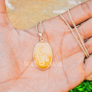 Fossil Coral Pendant - 925 Sterling Silver Handmade Jewelry, Unique Fossil Coral Gemstone Gift for Her, Natural Stone Necklace