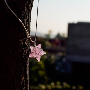 Crystal Point Star Necklace, Gold Star Necklace Crystal Pendant Crystal Gift Gemstone Necklace Women Healing Rose Quartz Necklace