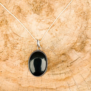 Black Tourmaline pendant, black Tourmaline necklace,  black Tourmaline crystal jewelry, October birthstone necklace