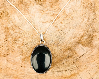 Black Tourmaline pendant, black Tourmaline necklace,  black Tourmaline crystal jewelry, October birthstone necklace