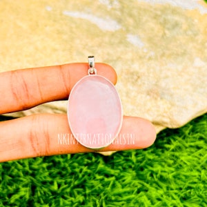 Rose Quartz Pendant 925 Sterling Silver Pendant Rose Quartz Gemstone Pendant Handmade Silver Jewelry Rose Quartz Jewelry Gift For Her Mother