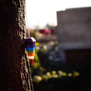Large 7 Chakra Crystal Pendulum- Dowsing Healing