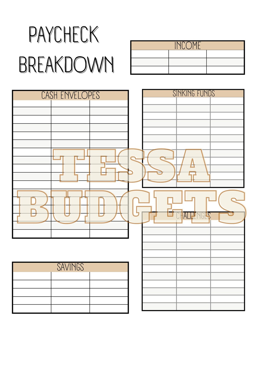 PAYCHECK BREAKDOWN A4 FORMAT Printable - Etsy