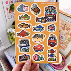 Adorable autocollant en vinyle imperméable | autocollant transparent | Marché aux poissons