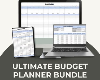 Ultimate Budget Bundle Yearly Monthly Budgeting Template Loan Amortization Payoff Calculator Income and Expense Tracker Medical Bill Payment