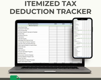 Itemized Tax Deductions Spreadsheet Standard Deductions Accounting Google Sheet Bookkeeping Annual Expenses Charitable Donations Tracker