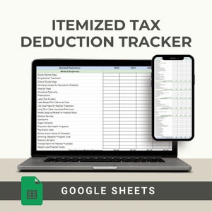 Itemized Tax Deductions Spreadsheet Standard Deductions Accounting Google Sheet Bookkeeping Annual Expenses Charitable Donations Tracker