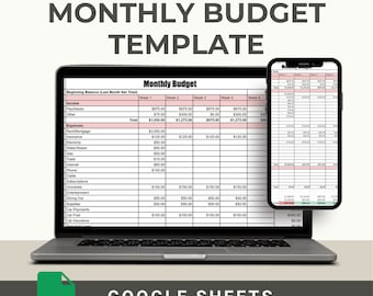 Monthly Budget Planner Spreadsheet Excel Paycheck Budget Google Sheet Family Bill Tracker Expense and Income Debt Payoff Bill Organizer