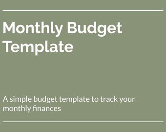 Monthly Budget Template Google Sheets | Simple Budget Planner | Expense Tracker | Printable & Digital Finance Planner