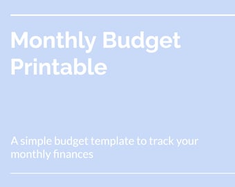 Monthly Income & Expense Tracker Printable PDF, Easy Budget Planner Worksheet, Simple Money Management Tool, Instant Download