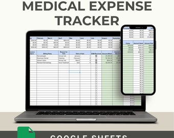 Medical Expense Tracker Spreadsheet Healthcare Monthly Budget Annual Finances Book Medical Bill Excel Insurance Debt Tracker Budget Template