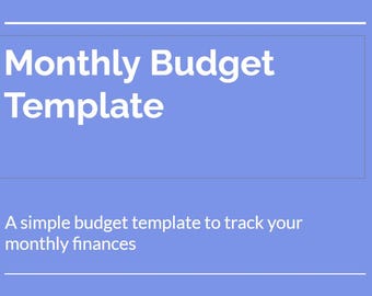 Monthly Budget Template Google Sheets, Simple Budget Planner, Finance Tracker, Personal Finance Spreadsheet, Digital Download