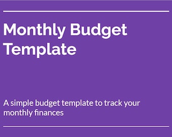 Monthly Budget Spreadsheet Google Sheets and Excel, Easy Budget Planner, Finance & Expense Tracker, Personal Budget Template Download