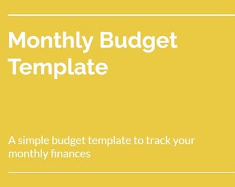 Monthly Budget Template Google Sheets & Excel, Simple Finance Tracker, Personal Budget Planner, Expense Tracker, Instant Download