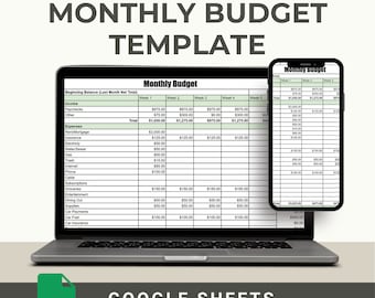 Monthly Budget Planner Spreadsheet Excel Paycheck Budget Google Sheet Family Bill Tracker Expense and Income Debt Payoff Bill Organizer