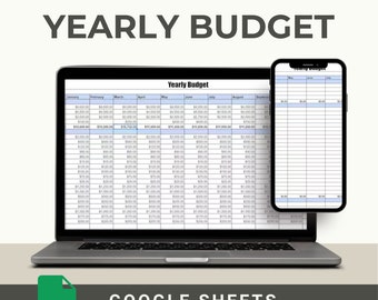 Annual Budget Planner Spreadsheet Excel Monthly Budget Google Sheet Bill Tracker Income Expense Log Yearly Family Paycheck Budget Tracker
