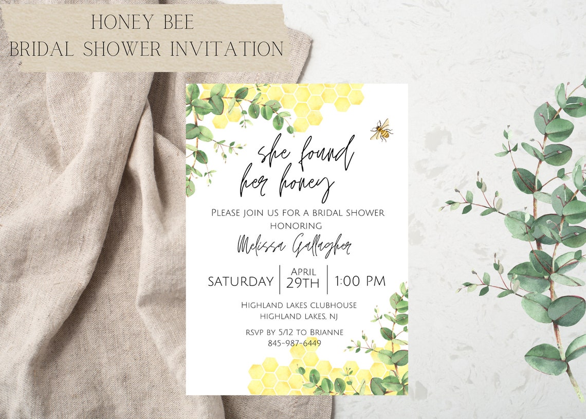 Editable Honey Bee Bridal Shower Invitation & Decor Bundle Etsy
