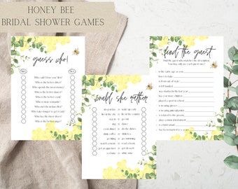 Honey Bee Bridal Shower Games Bundle Editable Instant Download