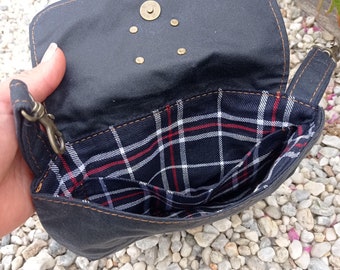 Blue Hip Pocket, fanny pack, bumbag, beltbag, waxed canvas, pouch, phonecase