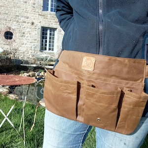 Garden Tool Belt, toolbelt, workbelt, waxed canvas, Eco-Friendly, Gardening Accessories, Planting Tools, Garden Storage, Utility Belt bild 1
