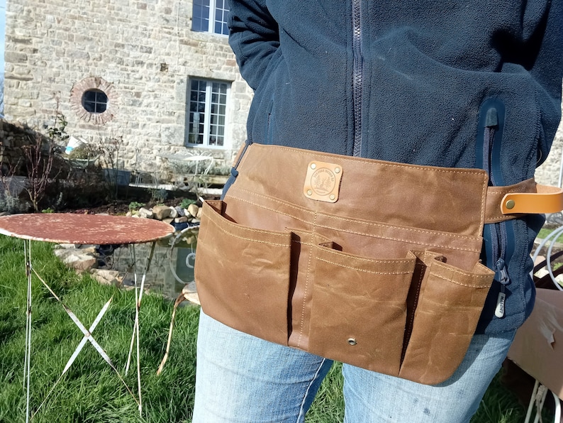 Garden Tool Belt, toolbelt, workbelt, waxed canvas, Eco-Friendly, Gardening Accessories, Planting Tools, Garden Storage, Utility Belt bild 1