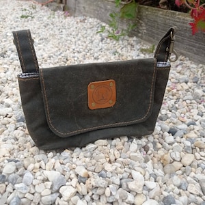 Green Waxed Canvas Hip Pocket: Handmade Fanny Pack, Phone Pouch