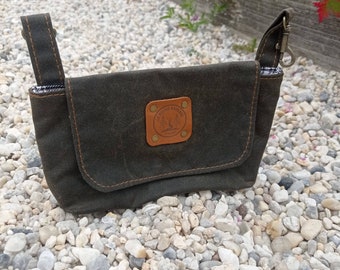 Green Waxed Canvas Hip Pocket: Handmade Fanny Pack, Phone Pouch