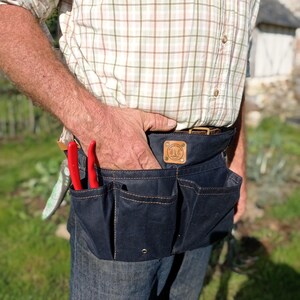 Garden Tool Belt, toolbelt, workbelt, waxed canvas, Eco-Friendly, Gardening Accessories, Planting Tools, Garden Storage, Utility Belt bild 3
