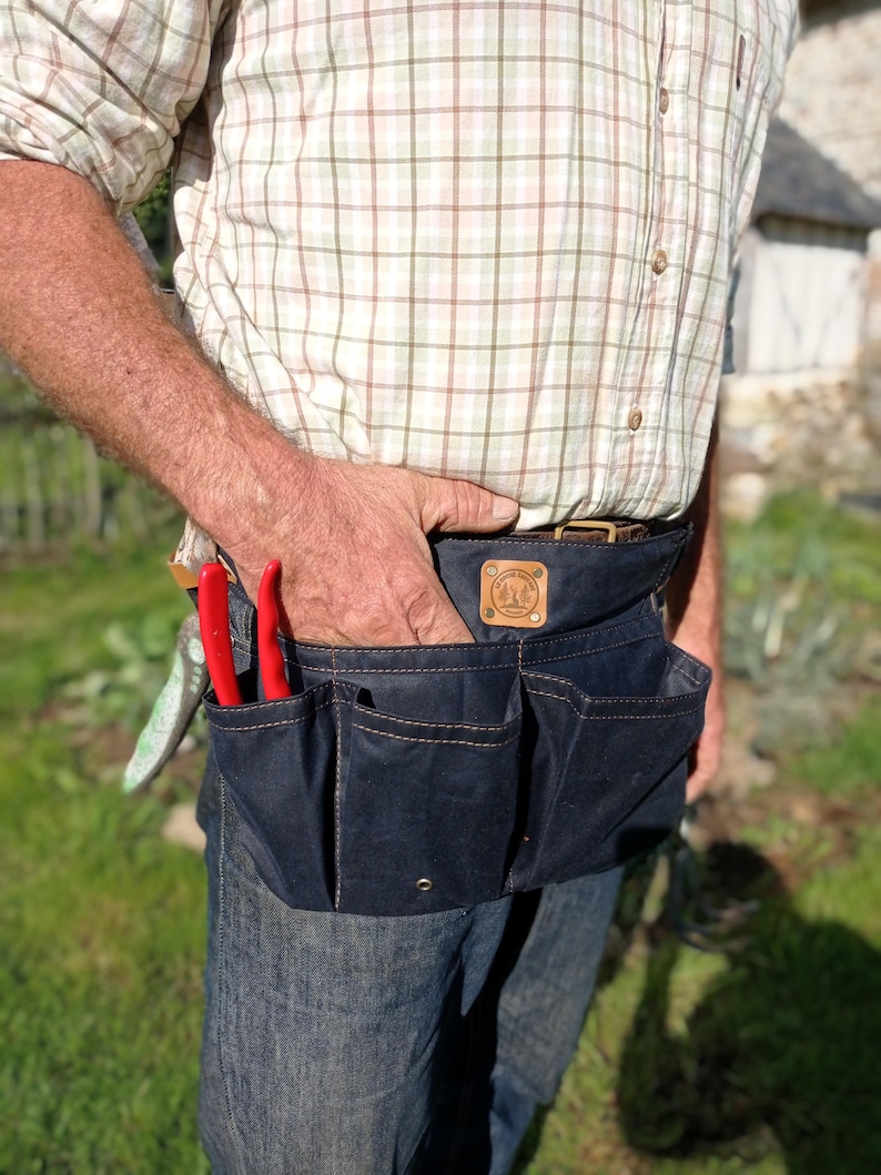 Garden Tool Belt, toolbelt, workbelt, waxed canvas, Eco-Friendly, Gardening Accessories, Planting Tools, Garden Storage, Utility Belt bild 3