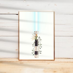 Obi-Wan Kenobi Lightsaber Hilt Print | Minimalist Star Wars Art | Star Wars Poster