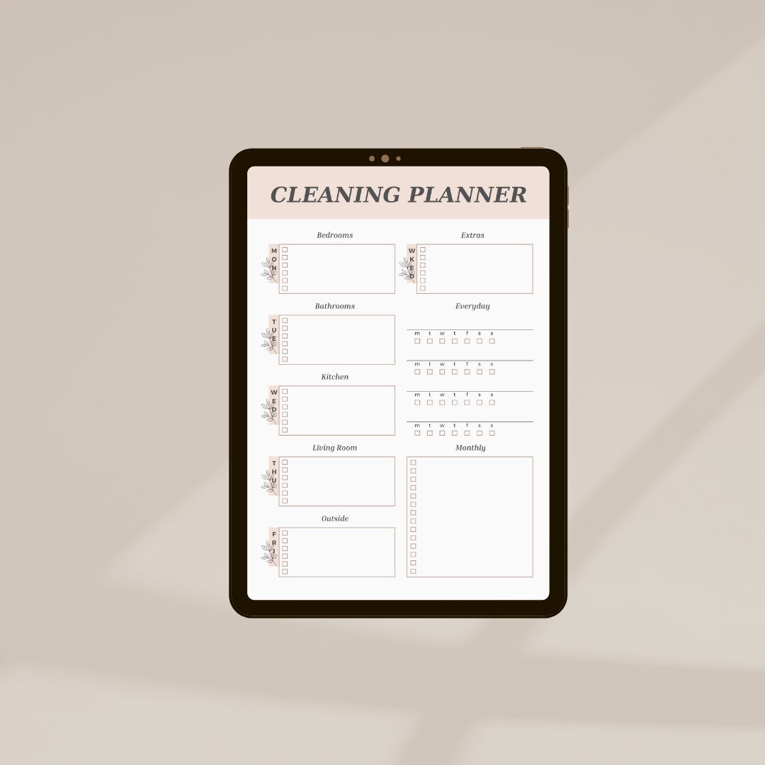 Printable Cleaning Schedule - Etsy Australia
