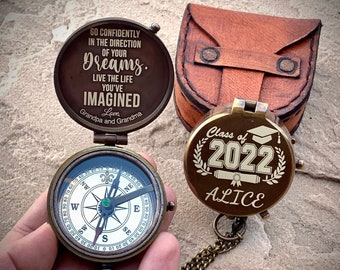 Personalisierte Abschlussgeschenk Kompass, Klasse von 2023 Geschenk, Grad Geschenke Kompass, Abschlussgeschenk, Geschenk für Sohn, Geschenk für Tochter, Abenteuer
