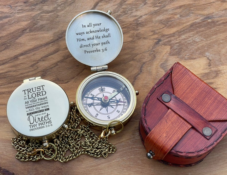 Personalised Gift for Him, Brass Compass, Anniversary Gifts, Father's Day Gift, Gift For girlfriend, Engraved Compass, Valentine's Day gift image 5