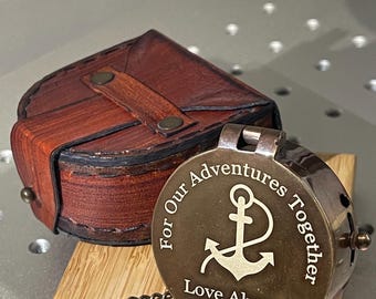 Personalised Brass Compass, Wedding gift, Anniversary Gift men, gift for husband, Gift for Dad, Outdoor Gift,Father&#39;s Day gift, gift for her