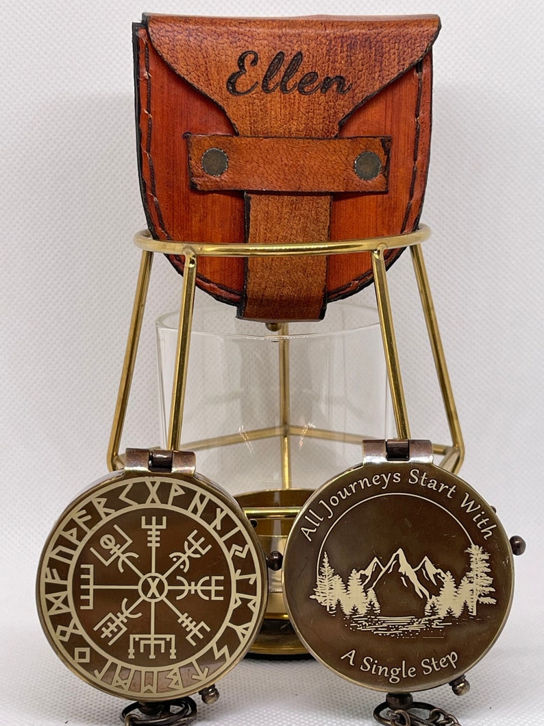 Personalisierter Messing Kompass, Hochzeitsgeschenk Jahrestag, Geschenk für Männer, Geschenk für Mann, Muttertagsgeschenk, Geschenk für Papa, Outdoor Geschenk, Bild 2