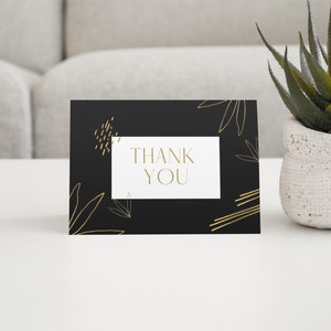 Elegant Black & Gold Thank You Digital E-Card