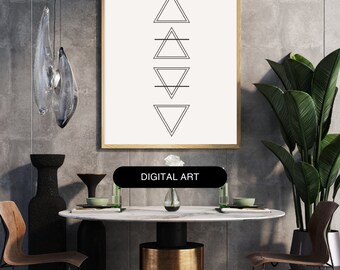 Impresión de los Cuatro Elementos: Arte mural bohemio espiritual (Descarga digital)