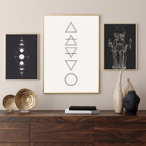 Harmony and Balance: Five Elements Symbols Art Print for Zen Home Decor | Modern Home Decor | Spiritual Printable Art