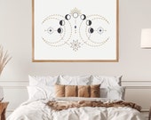 Triple Moon Goddess Print: Mystical Witchy Home Decor (Digital Download)