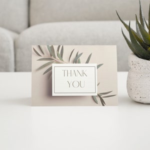 Elegant Thank You Printable E Card | Blank Thank You E Card | Digital Download Thank You Card | Bulk Thank You Card