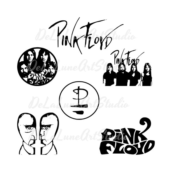 Pink Floyd Bundle Svg, Layered SVG Cricut Cut Dateien, Pink Floyd Band Logo, Svg Pdf Eps Dxf Png Dateien, Digitaler Download