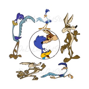 Coyote, Road Runner – Collection of digital file, Tunes, Silhouette, Cricut, PNG, SVG, Cut, Digital Download, Bundle