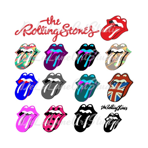 The Rolling Stones Svg Clipart Stickers - Rock Music Logo Mouth Lips Tongue - Svg Png Eps Dxf Pdf - Tshirt Design - Digital Download!